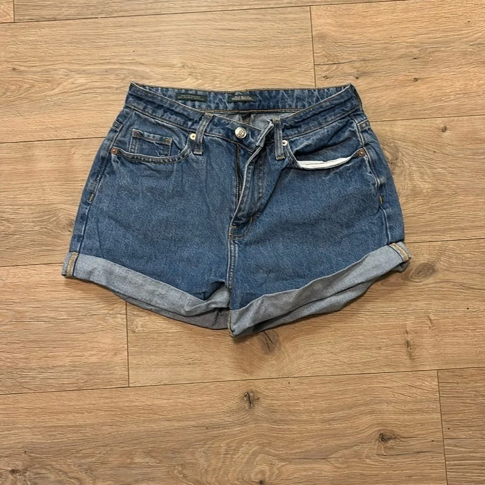Wild Fable Highest Rise Mom Shorts with embroidered “Happy” on butt